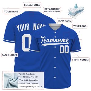 Custom Breathable Moisture Wicking Heat-Transfer Printed Baseball Jerseys 100% Polyester Team Uniforms Logo Embroidery Button - Product Image 4