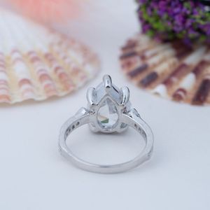 Jewelry Customized 13x13mm 8CT DEF VVS Round Brilliant Cut Moissanite <b>Ring</b> Sterling <b>Silver</b> 925 Support for Women <b>Men</b> - Product Image 3