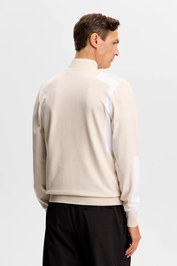 Cardigan zippé en tricot pour homme, viscose, polyester recyclé, fabricant OEM ODM - Product Image 3