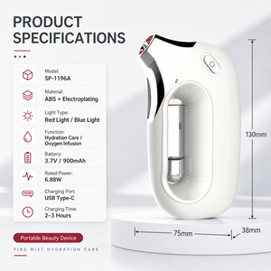 High Pressure Oxygen Injector Skin Rejuvenation Hydrating Oxygen Jet Facial Sprayer with <b>Red</b> Blue Light for Home and Salon Use - Product Image 6