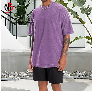 T-shirt ample et respirant de qualité supérieure, col rond, couleur violette personnalisée, style streetwear d'été, modèle 2026 - Product Image 5