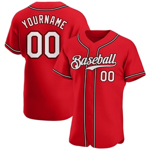Venta al por Mayor de Camisetas de Béisbol Personalizadas de Alta Calidad, las Más Vendidas, Uniformes Deportivos Personalizados en Rojo, Blanco y Negro - Product Image 1