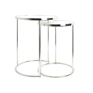 Premium Metal Nesting <b>Table</b> With Marble Top Durable <b>Round</b> <b>Side</b> <b>Tables</b> For Contemporary Living Room Furniture - Product Image 4