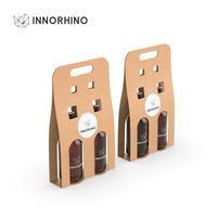 Pochettes de luxe en papier kraft écologique avec pelliculage mat et gaufrage pour emballages de bouteilles de bière, vin, vodka et soda