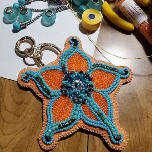Artisan Handmade Eco-Friendly Classic Embroidery Beaded <b>Keychain</b> with Elegant Beadwork <b>Customized</b> Design-MD HANDICRAFTS - Product Image 5