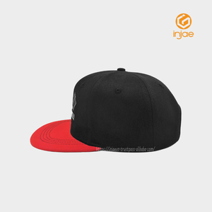 หมวกแก๊ปแบบ Snapback 6 แผง 2 สี ปักโลโก้ ปีกแบน สไตล์อเมริกัน รับผลิตตามแบบ (OEM) สำหรับสตรีทแวร์ - Product Image 3