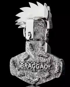 Colgante personalizado Iced Out de plata 925 con moissanita y diamantes, estilo Hip Hop, para él, con diseño de máscara facial, Joyería Fina, Colgantes y Dijes - Product Image 3