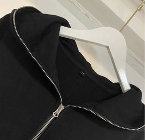 Sweat à capuche zippé intégral surdimensionné double couche personnalisé 100 % coton épais pour homme, style streetwear vintage, cagoule d'hiver vierge - Product Image 6