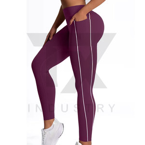 Best Quality Women High Waist Soft Stretchy <b>Leggings</b> Solid Color Fashionable Women <b>Legging</b> <b>With</b> <b>Pocket</b> for Sale - Product Image 5