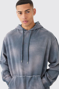 เสื้อฮู้ดดี้เทรนดี้สั่งทำพิเศษ ผ้าหนานุ่ม ซักย้อมสีแบบแอซิดวอช 100% ผ้าฝ้าย เสื้อฮู้ดดี้หรูหราสไตล์วินเทจสำหรับผู้ชาย - Product Image 4