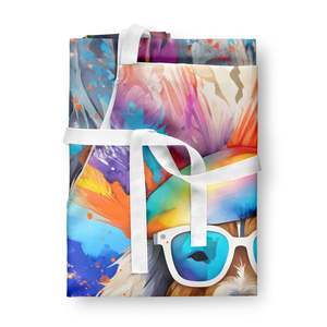 Delantal Unisex grande Multicolor Bearded Collie Hippie Dawg para adultos para cocina, manualidades para hornear, servidor de jardinería - Product Image 3