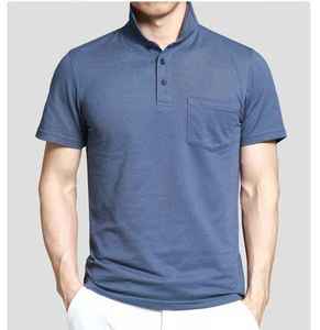 Men's <b>Black</b> Short Sleeve <b>Polo</b> <b>Shirt</b> Solid Color Knitted Casual Wear with Chest Pocket <b>Polo</b> <b>T</b> <b>Shirt</b> Manufacturer OEM Casual Wear - Product Image 4