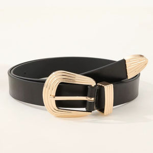 Ceinture en cuir de qualité supérieure pour femme, rehaussant le style de votre tenue grâce à sa texture lisse et son éclat. - Product Image 1