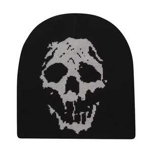 Gorro de Punto Negro VYRRA INTERNATIONAL, Unisex, para Adultos, Estilo Casual de Invierno, 56-58CM, Diseño Jacquard Punk, Patrón Sólido - Product Image 2