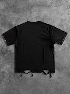 เสื้อยืดผู้ชายสีดำขนาดใหญ่พิเศษ พิมพ์ลายดาวสีชมพูวิบวับ แขนสั้น คอกลม สไตล์สตรีท ผ้าเจอร์ซีย์ - Product Image 2