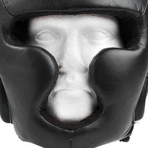 Protector de Cabeza Profesional de Cuero Negro para Todo el Rostro - Casco de Sparring de Alto Impacto - Protección Reforzada para Mejillas y Mentón - Product Image 6