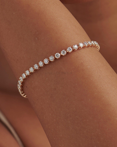 สร้อยข้อมือเพชรทรงกลมเจียระไนแบบ Brilliant Lab Grown Diamond พร้อมใบรับรอง IGI 14 กะรัต ทอง 10K 14K 18K สีเหลือง ขาว ชมพู สามารถปรับแต่งได้ เครื่องประดับหรูหรา - Product Image 4