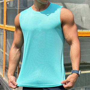 Débardeurs personnalisés pour hommes, vêtements de fitness sur mesure, vêtements d'été, prix bas, 100% coton, spandex, col rond, débardeur pour hommes - Product Image 5