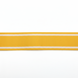 Ruban de Médaille en Soie Moiré Jaune de Haute Qualité avec Marquage d'Eau, Fabricant de Rubans de Récompense pour Uniformes de Service - Product Image 1