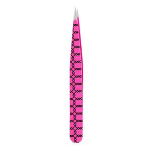 Las mejores pinzas para extensión de pestañas de cejas Baby Pink Hot Straight Sharp Pointed Slanted Tip Type - Product Image 3