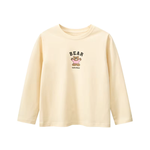 T-shirt pour enfants en coton biologique personnalisé OEM/ODM, manches longues, col roulé, séchage rapide, décontracté - Product Image 2