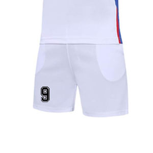Ensemble de maillots de volley-ball unisexe blanc bleu rouge sans manches col en V séchage rapide évacuation de l'humidité impression sublimée numéro 9 adulte - Product Image 6