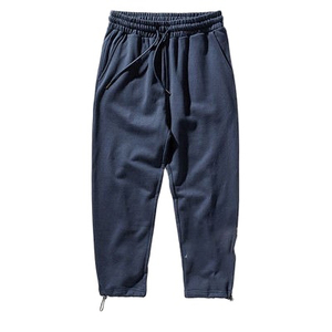 Pantalon de survêtement en molleton pour homme, taille élastique avec cordon de serrage, décontracté, poids moyen, poches latérales, pour l'hiver - Product Image 2
