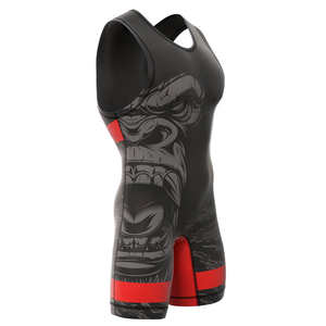 Combinaison de lutte personnalisée avec logo imprimé sur le devant, 100% polyester, respirante, séchage rapide, pour usage en équipe - Product Image 3