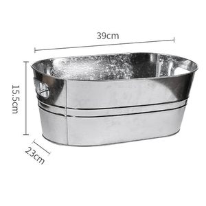 Stainless Steel Beverage Tub Ice Bucket Large Rectangle Drink Chiller Side Handles <b>Beer</b> Wine Soda for Floral Pattern - Product Image 5