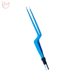 Pinces bipolaires à baïonnette, revêtement bleu, manuelles, en acier inoxydable, instrument chirurgical certifié CE Classe I - Product Image 4