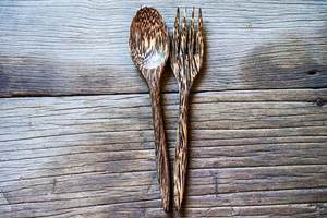 Wooden Spoon and Fork Palm Wooden <b>Cutlery</b> <b>Set</b> Wood <b>Cutlery</b> Unique Wood Spoon Fork Reusable Wood <b>Cutlery</b> <b>Set</b> Minimal Wood <b>Cutlery</b> - Product Image 3