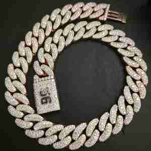 Elegante Cadena Cubana de Plata 925 con Incrustaciones de Diamantes Cultivados en Laboratorio de 24MM, Estilo Hip Hop, para Joyería de Raperos - Product Image 3