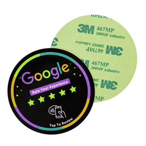 Etiqueta NFC de Google NTAG216 13.56MHz, Mini Etiqueta Adhesiva Roja con Diseño 'Tap To Review' para Comentarios de Negocios - Product Image 4
