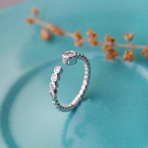 Anillo minimalista de moissanita con corte redondo, banda abierta de eternidad completa, plata 925 original, regalo de promesa para amantes, amuletos - Product Image 4