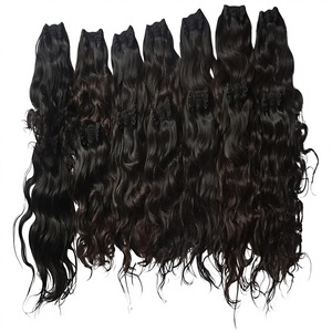 ISNGLE DONANTE INDIAN TEMPLE RAW REMY VIRGEN CUTÍCULA INDIA ALINEADO CABELLO HUMANO, EXTENSIÓN DE CABELLO ONDULADO NATURAL - Product Image 1