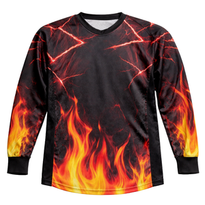 Camiseta de Paintball con Diseño Gráfico de Fuego y Rayos, Sublimada, de Secado Rápido, Transpirable, con Malla, para Equipos Deportivos - Product Image 2