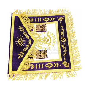 Tabliers maçonniques en cuir faits main, broderie personnalisée, réglables, classiques, avec épingle de sûreté, lavables, haute qualité, personnalisables - Product Image 4