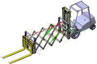 [SungBin Global] Sistema de Enlaces de Extensión para Montacargas, Sistema de Enlace Tipo Tijera para Carga de Contenedores de 20 pies, Compatible con Montacargas de 5 Toneladas, Capacidad de Elevación de 2 Toneladas