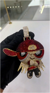 Colgante de Lujo Personalizado con Diseño 3D de Dibujos Animados, Estilo Hip Hop, con Incrustaciones de Moissanita VVS de Colores, en Plata 925 Chapada en Oro de 18K, Unisex, para Fiestas - Product Image 2