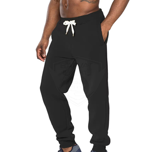 Pantalon de survêtement en coton noir pour homme, taille élastique avec cordon de serrage, décontracté, poches latérales, respirant, idéal pour l'automne, qualité supérieure 100% - Product Image 3