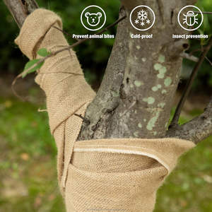 Rouleaux de jute naturel pour enrouler les arbres, 15,7 po x 19,7 pi - Tissu de jute pour protéger le tronc des arbres - Bande de protection pour plantes en jute avec cordes - Product Image 6