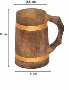 Chope à bière en bois de conception Koi fabriquée à la main fabriquée en Inde pour les occasions de fête Article le plus vendu - Product Image 2