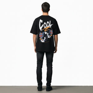 T-shirt personnalisé avec logo imprimé, effet délavé, en jersey 100% coton épais, coupe épaules tombantes, séchage rapide, pour la vente en gros - Product Image 2