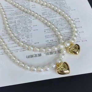 Collier de perles d'eau douce les plus vendues, 5-6 mm, pendentif cœur impeccable, cadeau de vacances, article de bijouterie - Product Image 5