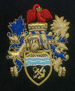 Écusson brodé personnalisé avec motif Aigle Couronné, à coudre en dentelle, badge en tissu avec épingle de sûreté pour vêtement, style circulaire - Product Image 1