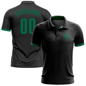 Camiseta de golf de alto rendimiento personalizada en negro y verde, la más vendida de la industria, al por mayor directo de fábrica - Product Image 1