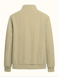 Veste en polaire vert olive pour homme, col à capuche, automne-hiver, vêtements décontractés pour l'extérieur, réversible, coupe-vent, respirante, écologique - Product Image 4