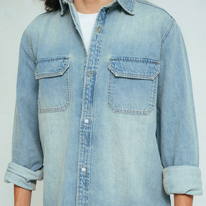 Durable <b>Material</b> Comfortable <b>Denim</b> Shirt Apparel Clothing Friendly Budget Shirt High Quality Custom <b>Denim</b> Shirt OEM Serviced - Product Image 6