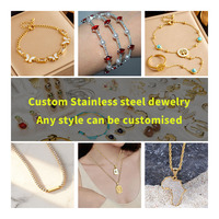 Collier en acier inoxydable plaqué or tendance coréen Collier en zircon avec pendentif symbole personnalisé Colliers de mode tendance