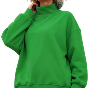 Sweat-shirt à col roulé en molleton 100% coton écologique pour femme - Design décontracté et confortable pour l'hiver - Product Image 1
